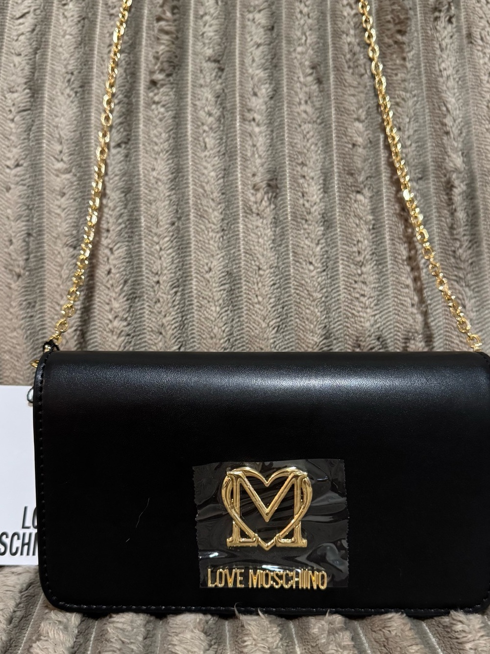 LOVE MOSCHINO Black Chain Crossbody Bag